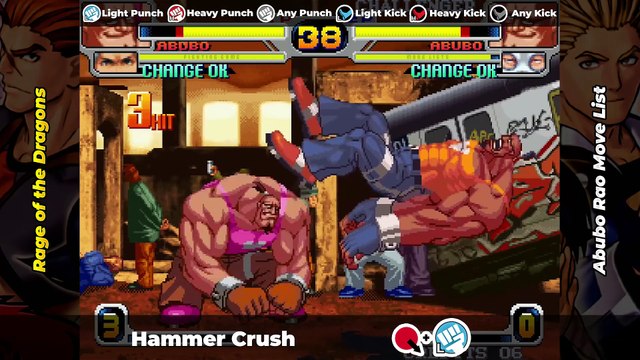 ABUBO RAO MOVE LIST - Rage of the Dragons (ROTD)