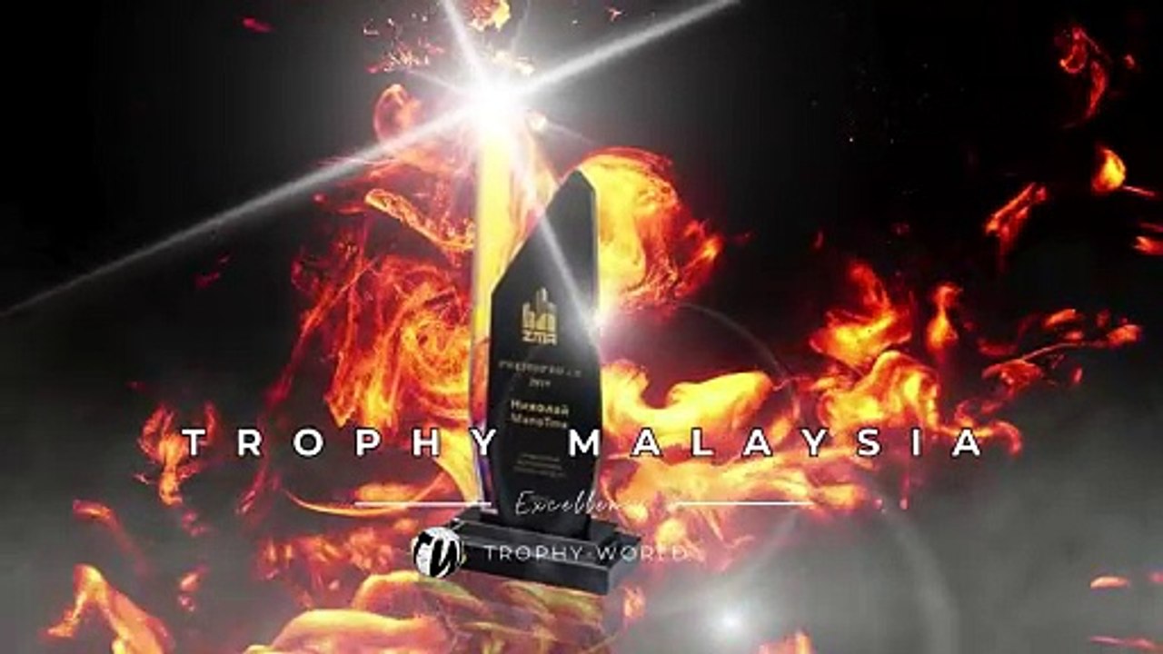 Fire Black Crystal Trophies at Trophy-World Malaysia | Custom Trophies & Plaques Supplier