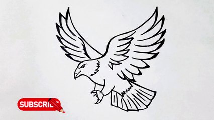 How to draw an eagle easy step by step __ Eagle drawing