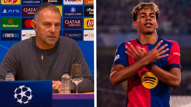 Hansi Flick tranquiliza a los fans del Barcelona tras el cambio pedido por Lamine Yamal al final del partido
