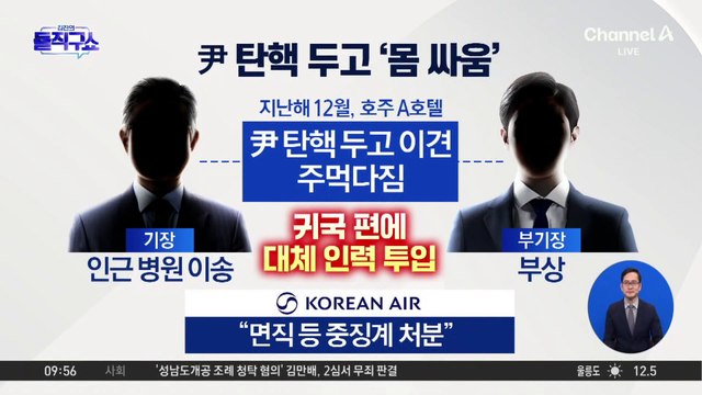 [핫3]‘尹 탄핵’ 두고 몸싸움…해당 기장·부기장 면직 처리