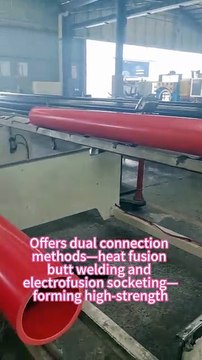 Dual connection: heat fusion and electrofusion. Forms strong, leak - proof joints fast, matching base material strength, speeding install, reducing maintenance.