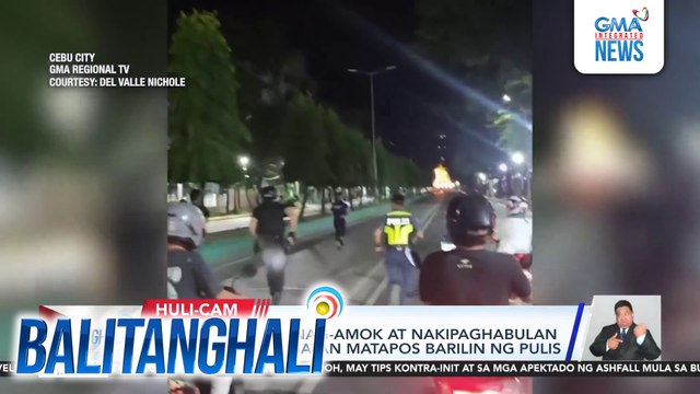 Security guard, nag-amok at nakipaghabulan sa mga pulis; sugatan matapos barilin ng pulis | Balitanghali