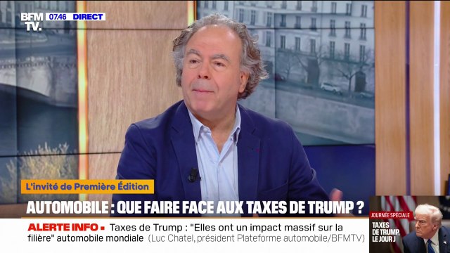 Droits de douane américains: Ce n'est pas forcément une bonne idée d'agir sur les droits de douane réciproques , estime Luc Chatel (président de la Plateforme automobile)