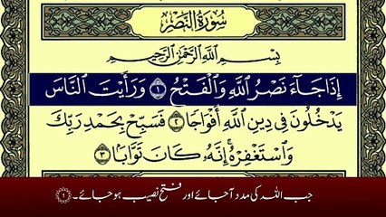 Surah An-Nasr with Urdu Translation Tafheem Ul Quran