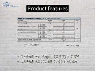 WNM3008-VB is a SOT23 package N-Channel field effect MOS tube