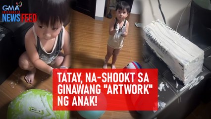 Tatay, na-shookt sa ginawang "artwork" ng anak! | GMA Integrated Newsfeed
