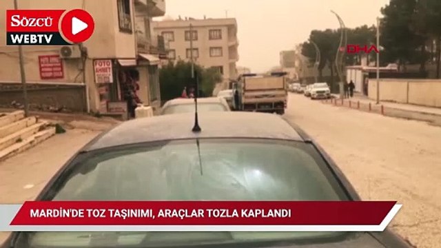 Mardin'de toz taşınımı, araçlar tozla kaplandı