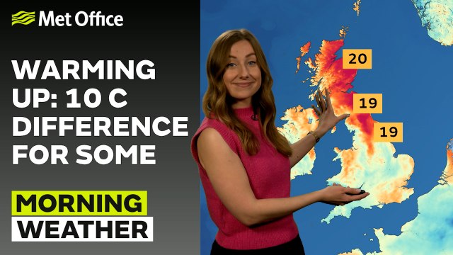 Met Office Morning Weather Forecast 10/04/2025 - Early cloud in the east lifting - Morning Weather Forecast UK