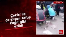 Malatya'da çekici ile çarpışan Tofaş kağıt gibi ezildi