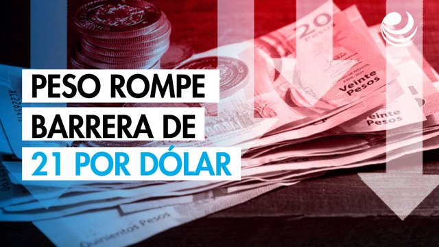 Peso rompe barrera de 21 por dólar ante los temores sobre EU y China