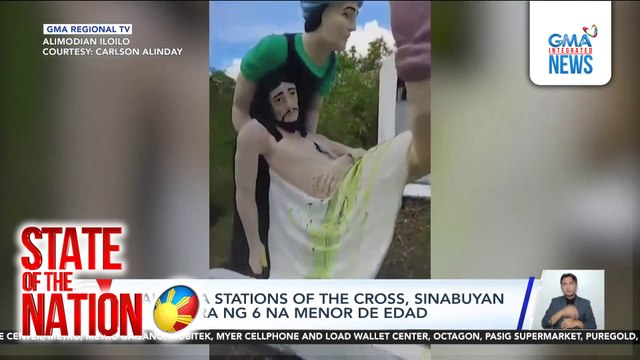 Imahen sa Stations of the Cross, sinabuyan ng pintura ng 6 na menor de edad | SONA