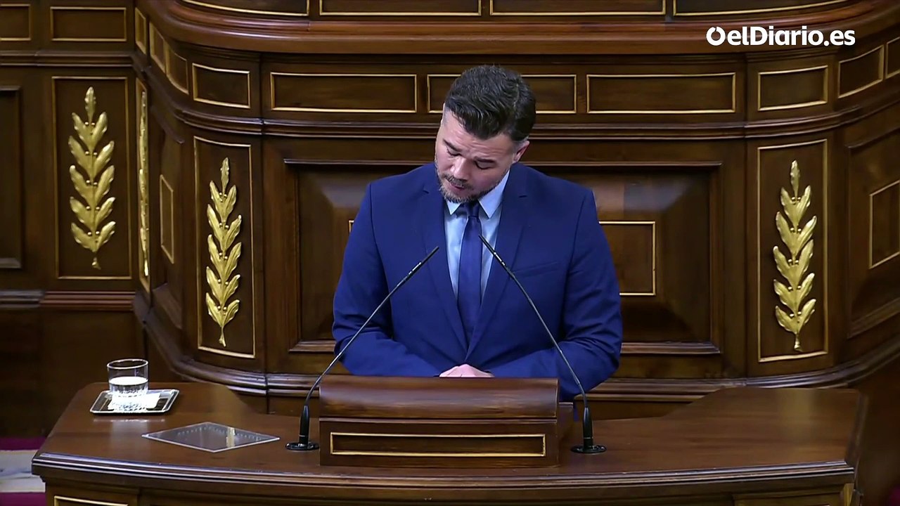 Rufián, a Bravo (PP), sobre los aranceles: "Se atreve a decir que no le pase al Gobierno como con la DANA. Usted, compañero de Mazón. Buena jeta, eh"