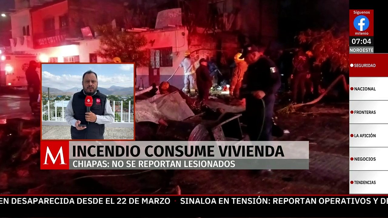 Incendio consume vivienda de dos adultos mayores en Tuxtla Gutiérrez; no se reportan lesionados