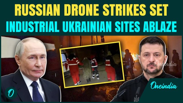Russian Drone Strikes Hit Kharkov & Dnepr, Industrial Sites Damaged, 17 Injured in Ukraine | WATCH