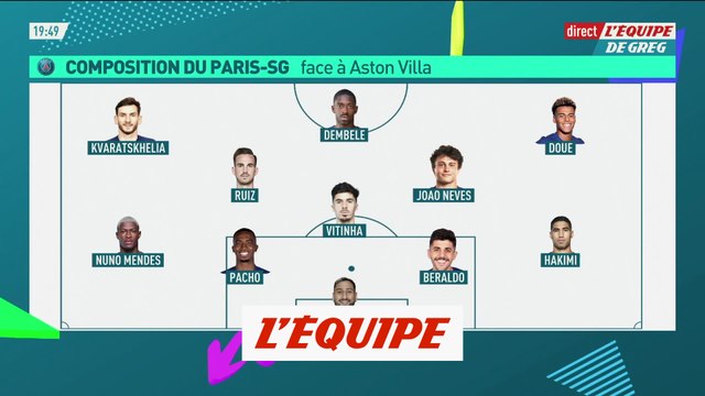 Doué et Kvaratskhelia, Barcola sur le banc - Foot - Ligue des champions