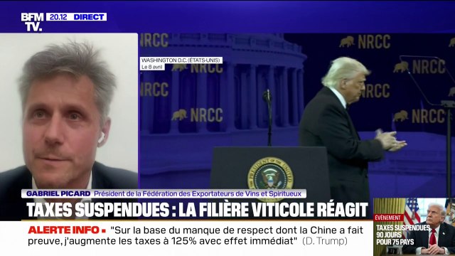 Suspension des droits de douane: Gabriel Picard, président de la Fédération des exportateurs de vins et spiritueux, évoque une petite forme de soulagement