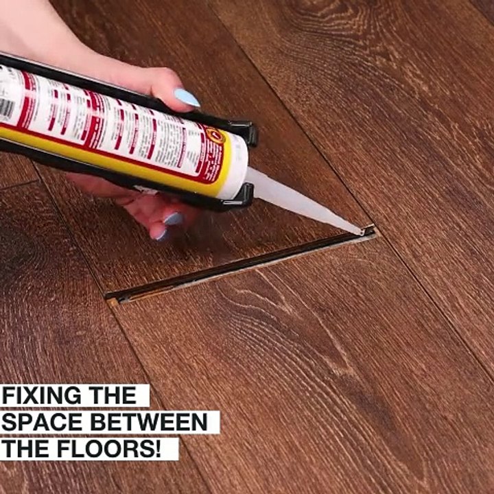 Easy fix for space between hardwood flooring! 🙌💯