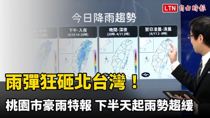 北台灣遭遇強烈雨彈襲擊！桃園發布豪雨特報，下午雨勢逐漸緩解🌧️