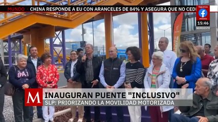 Inauguran puente ‘inclusivo’ en San Luis Potosí; acusan que prioriza movilidad motorizada