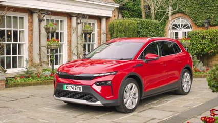 2025 Skoda Elroq Design Preview in Velvet Red