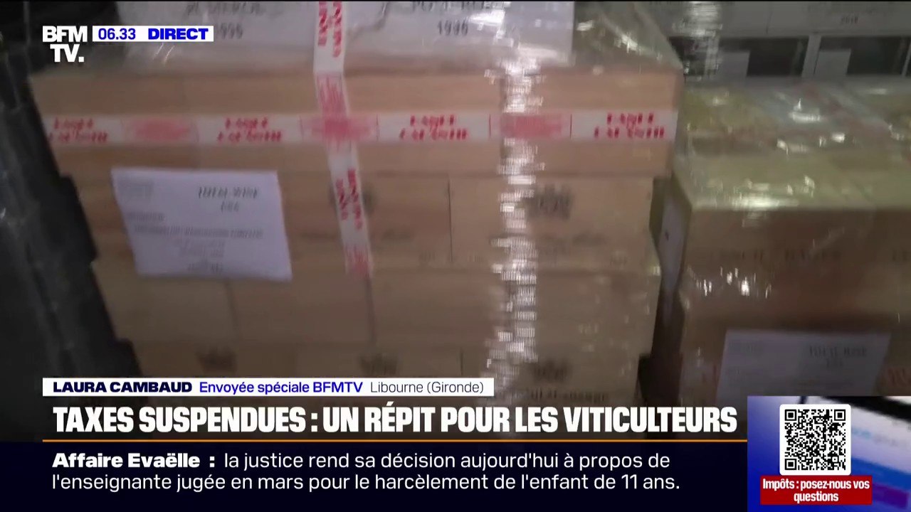 Taxes américaines suspendues: "Un soulagement" pour les viticulteurs