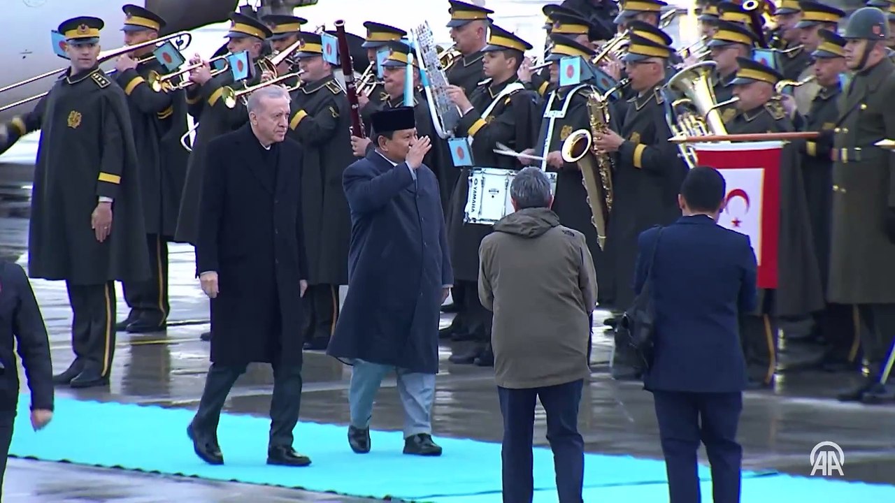 Cumhurbaşkanı Erdoğan, Endonezya Cumhurbaşkanı Subianto'yu resmi törenle karşıladı