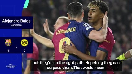 Barcelona players savour success after hammering Dortmund