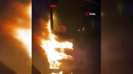 Yolcu otobüsünde korkutan yangın