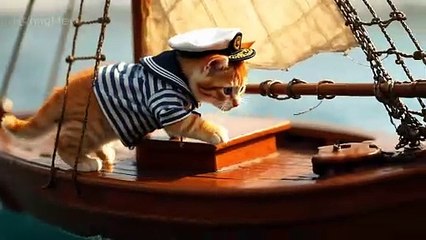Tiny Cat_s Peaceful Boat Trip