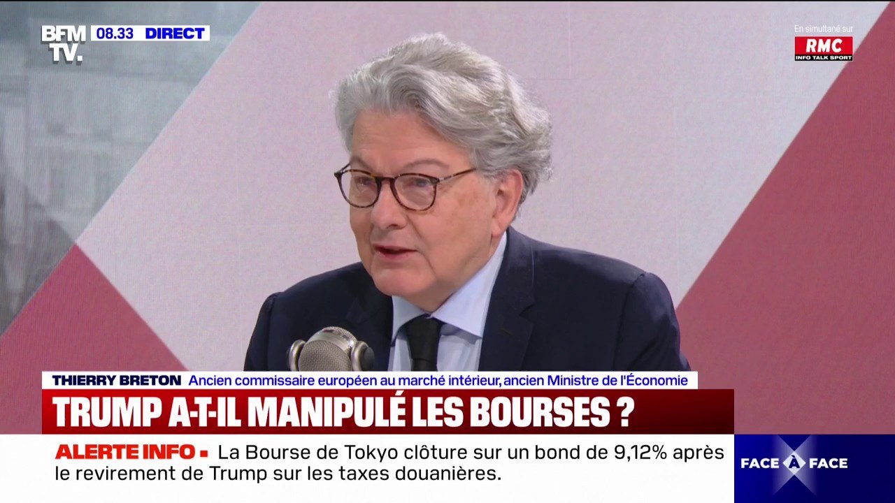 Le rétropédalage de Donald Trump sur les droits de douane  "a eu impact massif sur les marchés", souligne Thierry Breton