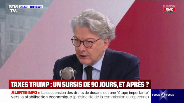 Droits de douane: Thierry Breton estime que l'impact en France et en Europe sera faible