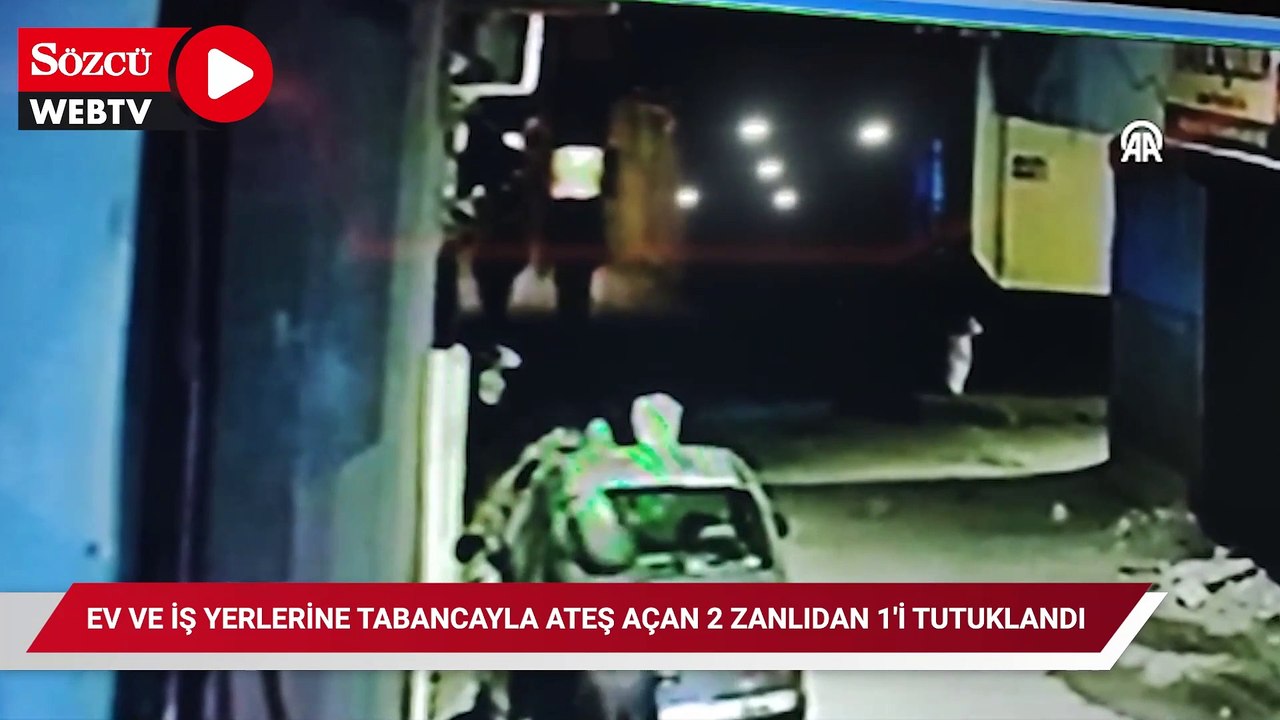 Ev ve iş yerlerine tabancayla ateş açan 2 zanlıdan 1'i tutuklandı