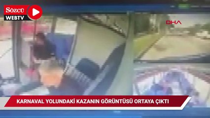 Karnaval yolundaki kazanın görüntüsü ortaya çıktı; şoför serbest kaldı