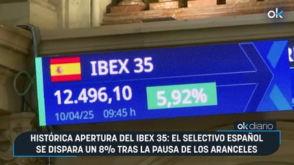 Histórica apertura del Ibex 35: el selectivo español se dispara un 8% tras la pausa de los aranceles