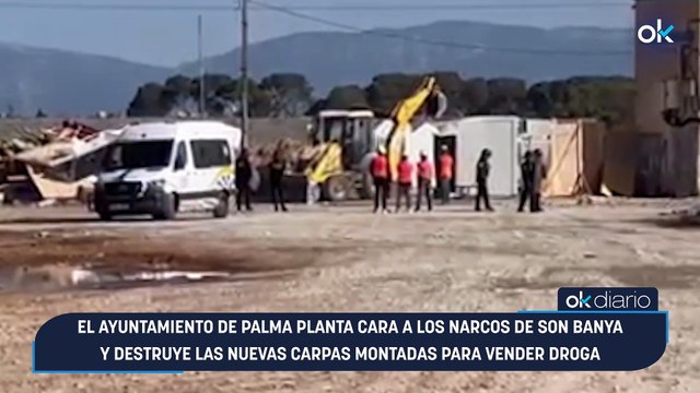El Ayuntamiento de Palma planta cara a los narcos de Son Banya y destruye las nuevas carpas montadas para vender droga