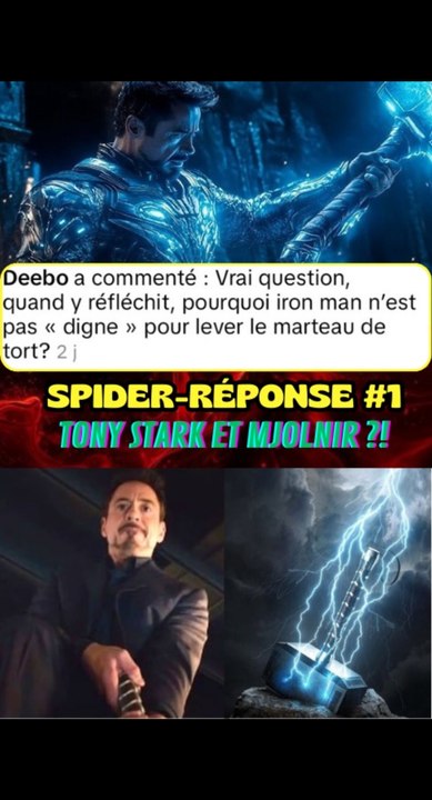 Ma réponse a Deebo ! Pourquoi Iron-Man ne peut pas soulever Mjolnir ? #ironman #tonystark #thor #mjolnir #avengers #theorie #marvel #mcu #pourtoi #fyp