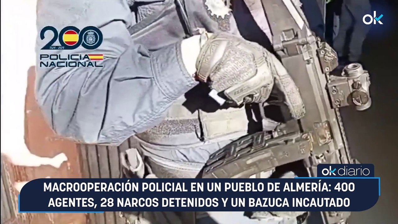 Macrooperación policial en un pueblo de Almería: 400 agentes, 28 narcos detenidos y un bazuca incautado