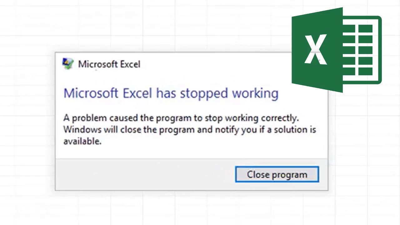 Solved - Microsoft Excel has stopped working excel