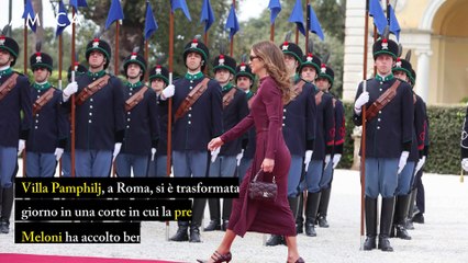 Anche Rania di Giordania a Roma: due sovrani per la premier Giorgia Meloni