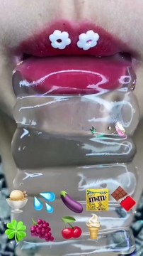 asmr SWEET CUTE MANGO DRINK MELON CANDY WATER JELLY eating sounds #shorts