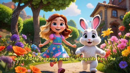 Little girl Lilly ND fluffy rabbit