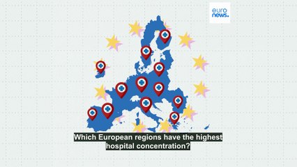 Which EU regions have the highest and lowest hospital concentration?