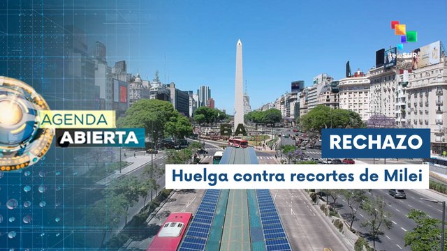 Trabajadores argentinos protestan contra políticas de Milei