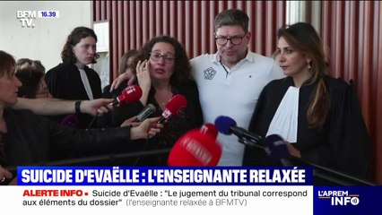 Suicide d'Evaëlle: l'enseignante accusée de harcèlement relaxée, les parents d'Evaëlle annoncent faire appel sur le volet civil