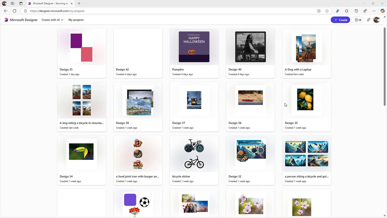 Microsoft Designer 47 Downloading Projects in Different Formats