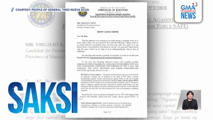 Gubernatorial candidate, pinagpapaliwanag ng COMELEC dahil sa pahayag na walang talo ang kaalyado sa kalaban nitong may sakit | Saksi