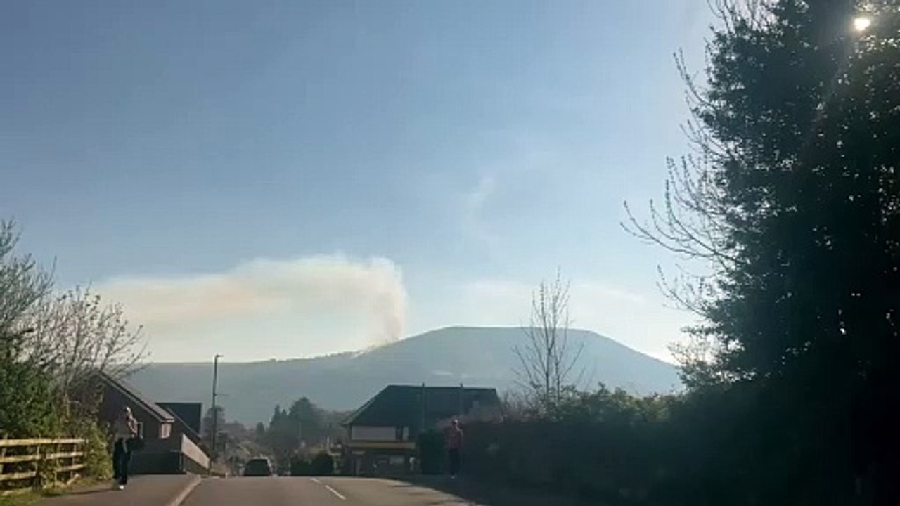 Blorenge fire from Abergavenny