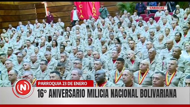 Vpdte. Sec. Vladimir Padrino lidera acto por el 16° aniversario de la Milicia Nacional Bolivariana