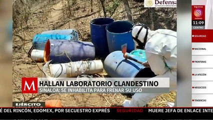 Aseguran narcolaboratorio de metanfetamina en Sinaloa; van 20 en lo que va del año